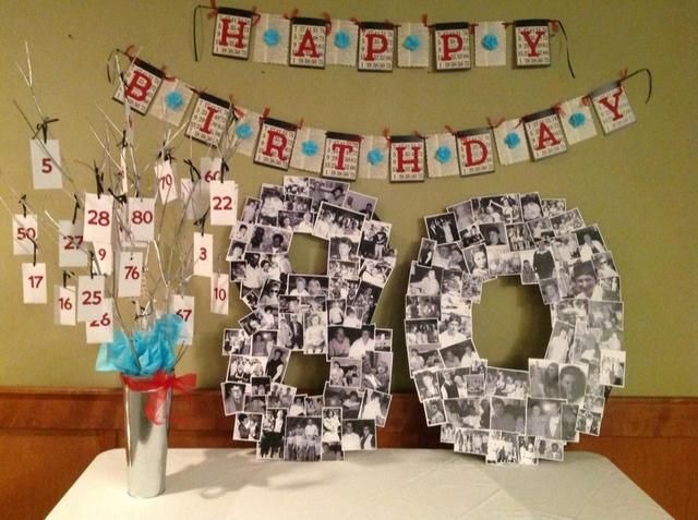 80th Birthday Party Photo Collages (Credit: birthdayinspire)