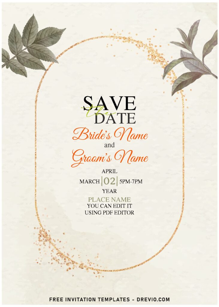 (Free Editable PDF) Splendid Dried Foliage And Orchid Invitation Templates with green ash and fern