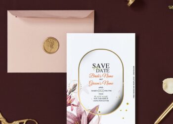 (Free Editable PDF) Dreamy Amaryllis Floral Invitation Templates For Modern Couples with editable text
