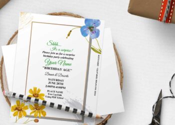 (Free Editable PDF) Romantic Pansy & Carnation Floral Invitation Templates with purple pansy
