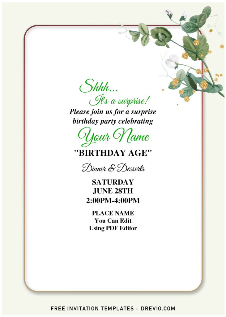 (Free Editable PDF) Mixed Summer Tropical Floral Birthday Invitation Templates with portrait orientation