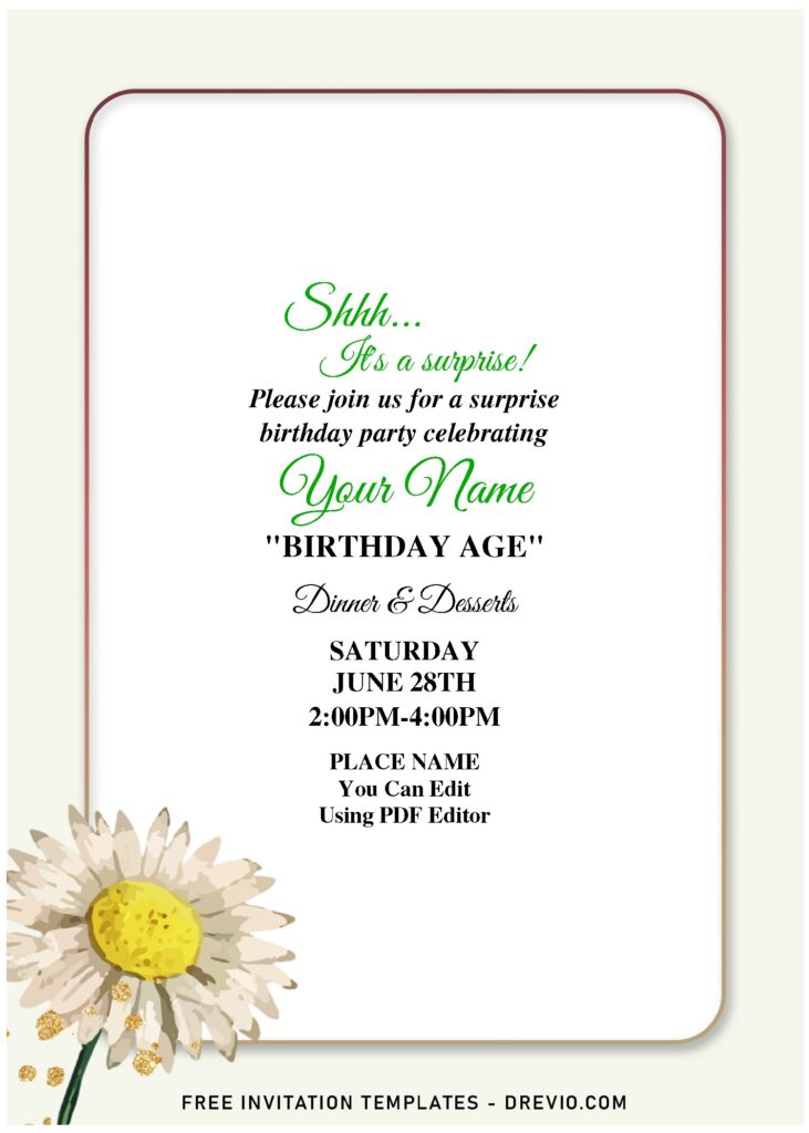(Free Editable PDF) Mixed Summer Tropical Floral Birthday Invitation Templates with elegant script