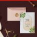 (Free Editable PDF) Darling Gold Oak Leaves Wedding Invitation Templates with editable text