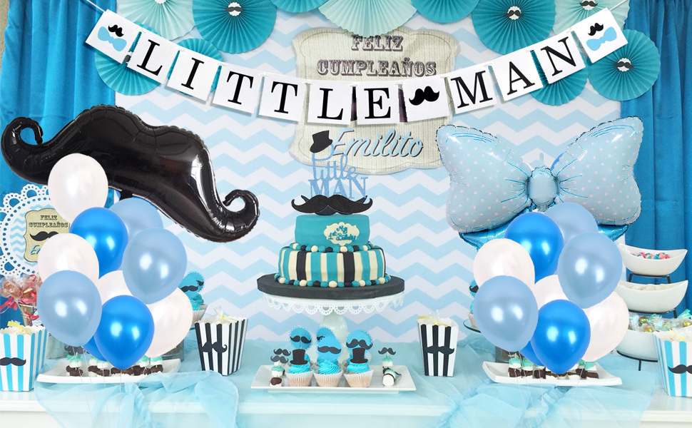 Little Man Mustache Birthday Party Ideas (Credit: Amazon)