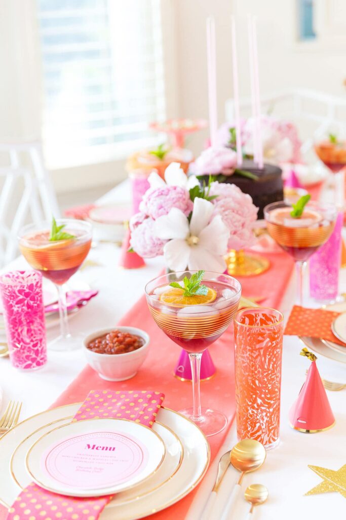 Pink Birthday Party Table Setting (Credit: pizzazzerie)