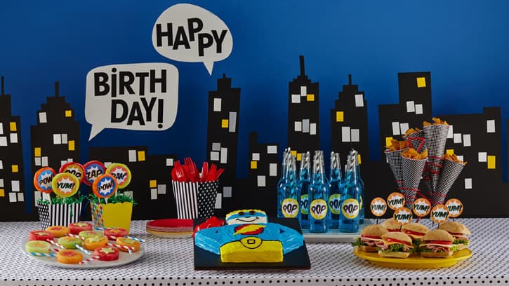 Superhero Birthday Party Cakes (Credit: bettycrocker)