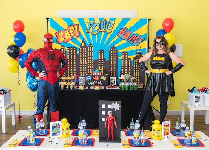Superhero Themed Birthday Party Ideas (Credit: Kara's Party Ideas)