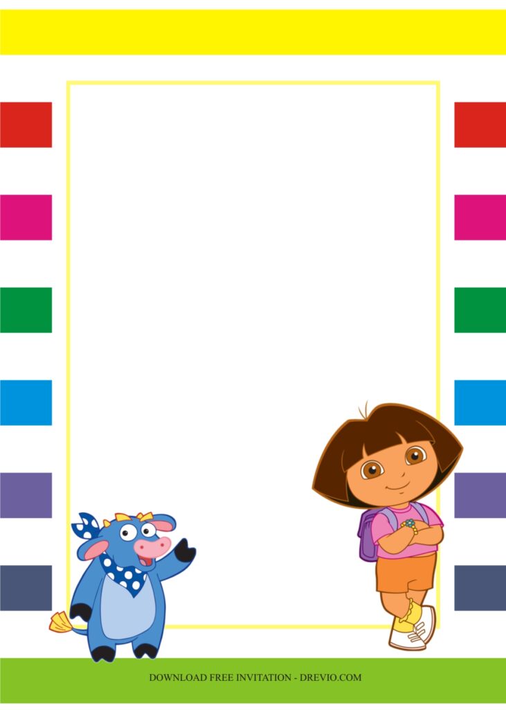 Invitation Template of Party Ideas: Throwing a Dora Theme Birthday For Girls 12