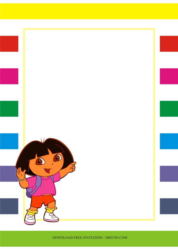 Invitation Template of Party Ideas: Throwing a Dora Theme Birthday For Girls 6