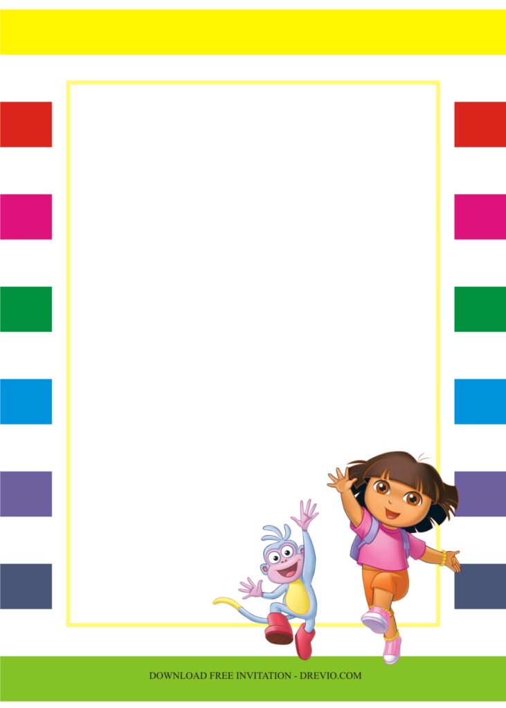 Invitation Template of Party Ideas: Throwing a Dora Theme Birthday For Girls 8