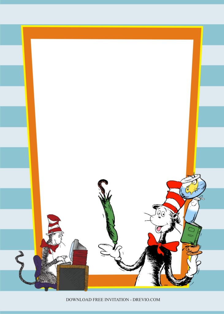 Invitation Template of Dr Seuss Themed Birthday Party Ideas & Free Invitations 10