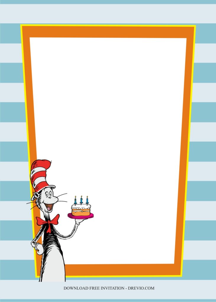 Invitation Template of Dr Seuss Themed Birthday Party Ideas & Free Invitations 6