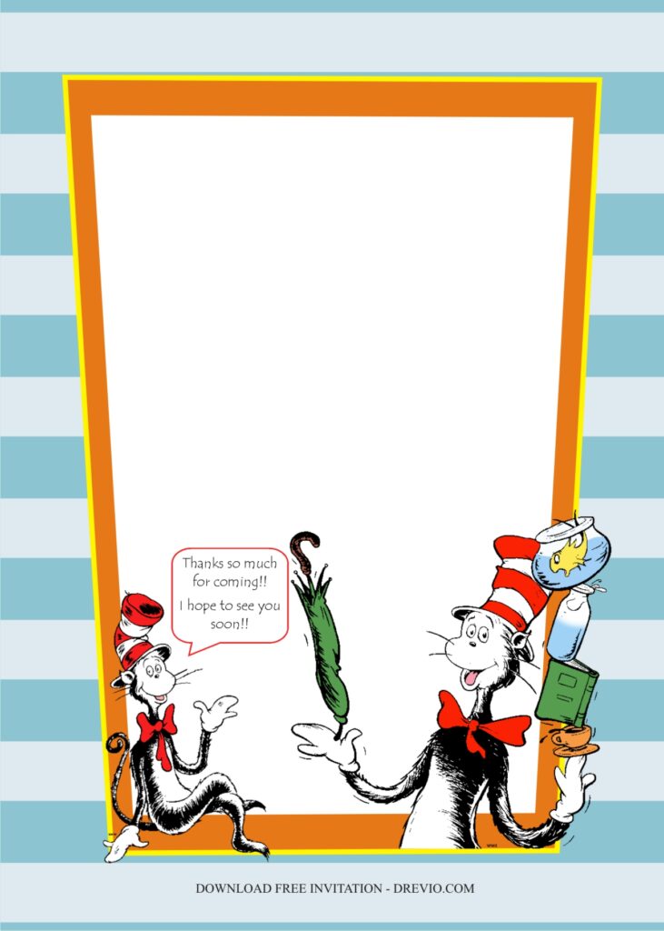 Invitation Template of Dr Seuss Themed Birthday Party Ideas & Free Invitations 8