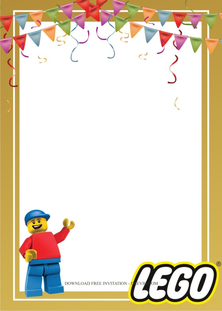 Invitation Template of LEGO Themed Birthday Party Ideas For Kids  3