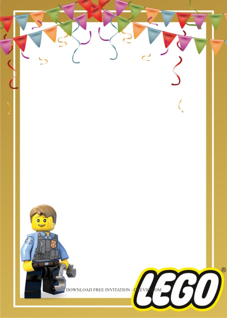 Invitation Template of LEGO Themed Birthday Party Ideas For Kids  7