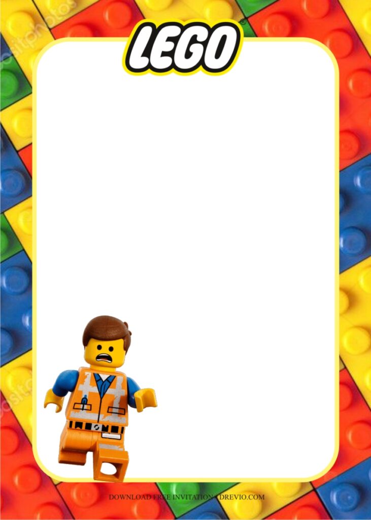 Invitation Template of Easy Peasy Lego Themed Birthday Party Ideas  6