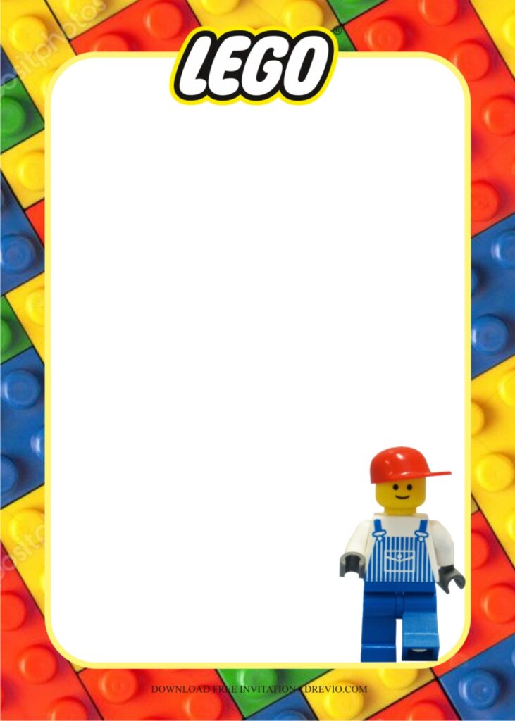 Invitation Template of Easy Peasy Lego Themed Birthday Party Ideas  7