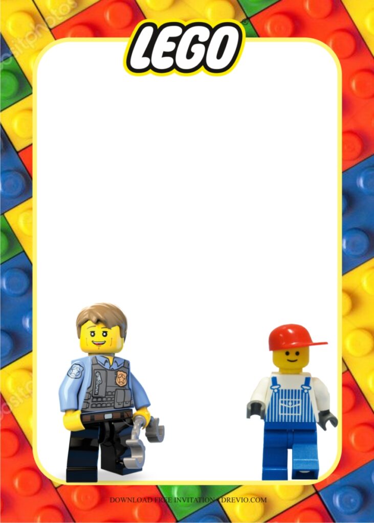 Invitation Template of Easy Peasy Lego Themed Birthday Party Ideas  8