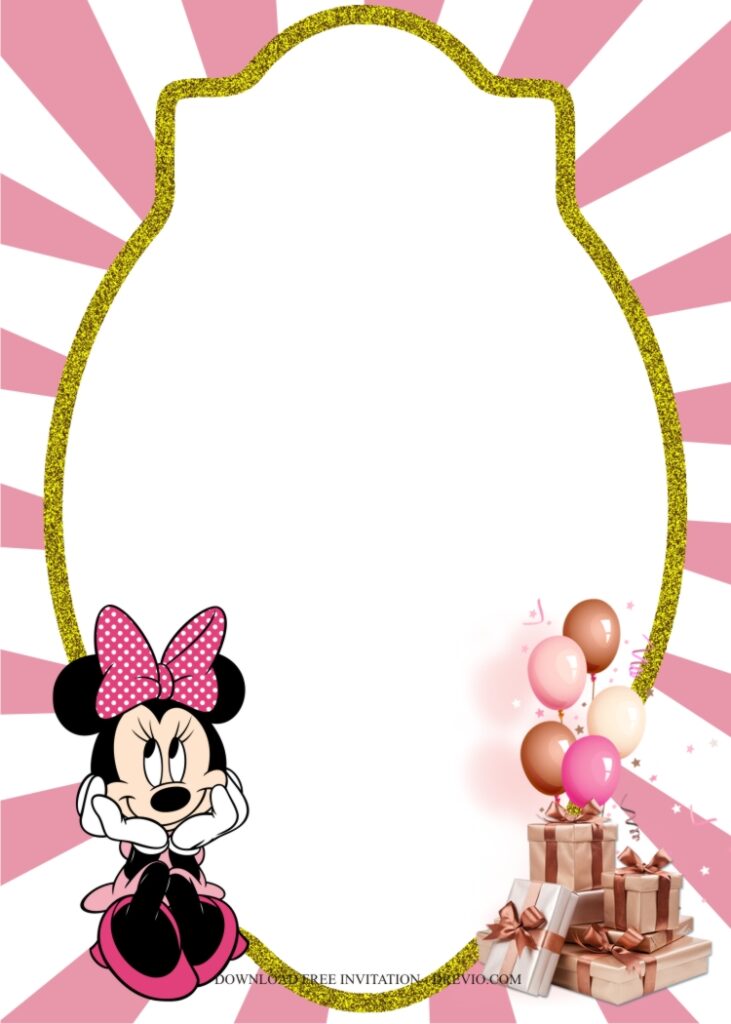 Invitation Template of Cute Classic Minnie Mouse Birthday Party Ideas 2