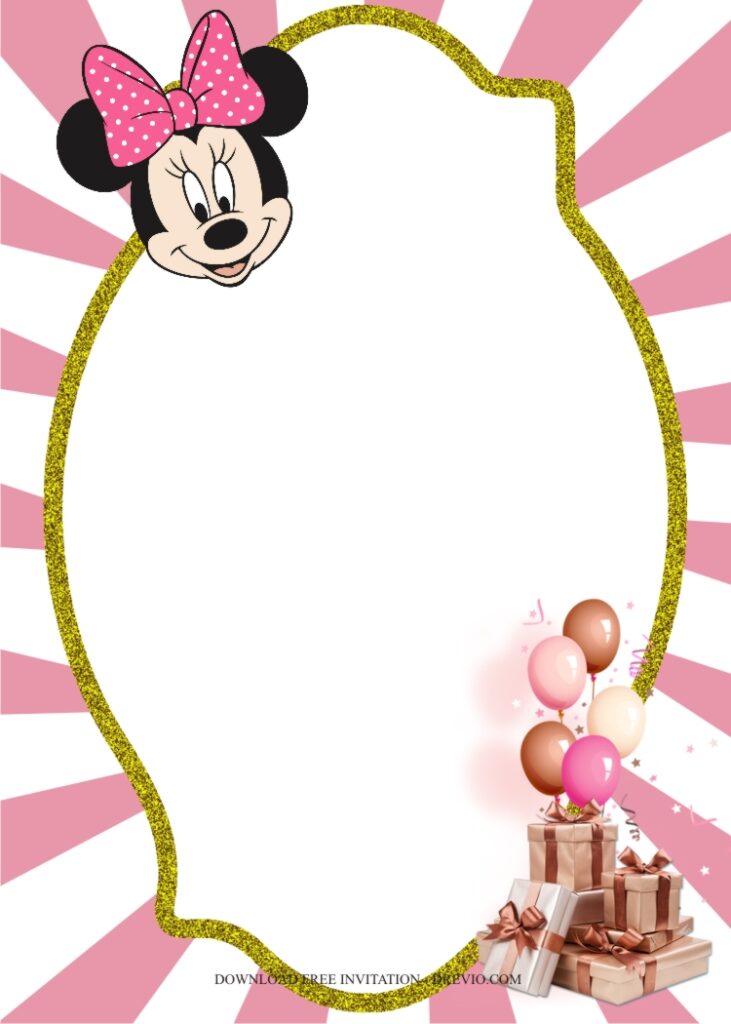 Invitation Template of Cute Classic Minnie Mouse Birthday Party Ideas 3