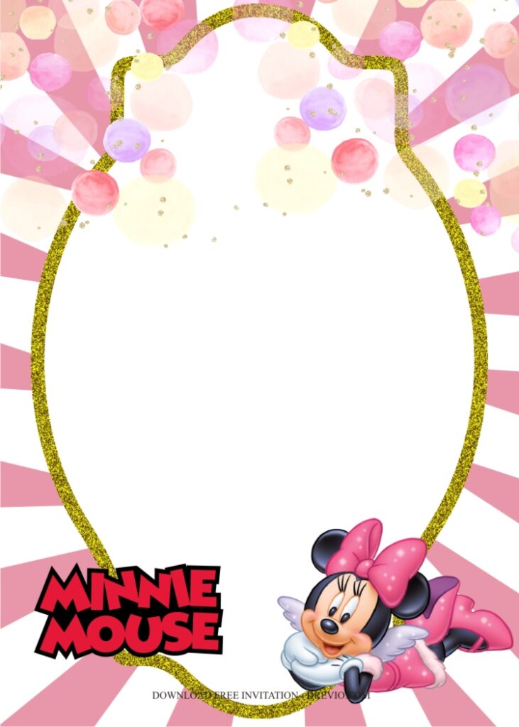 Invitation Template of Cute Classic Minnie Mouse Birthday Party Ideas 5