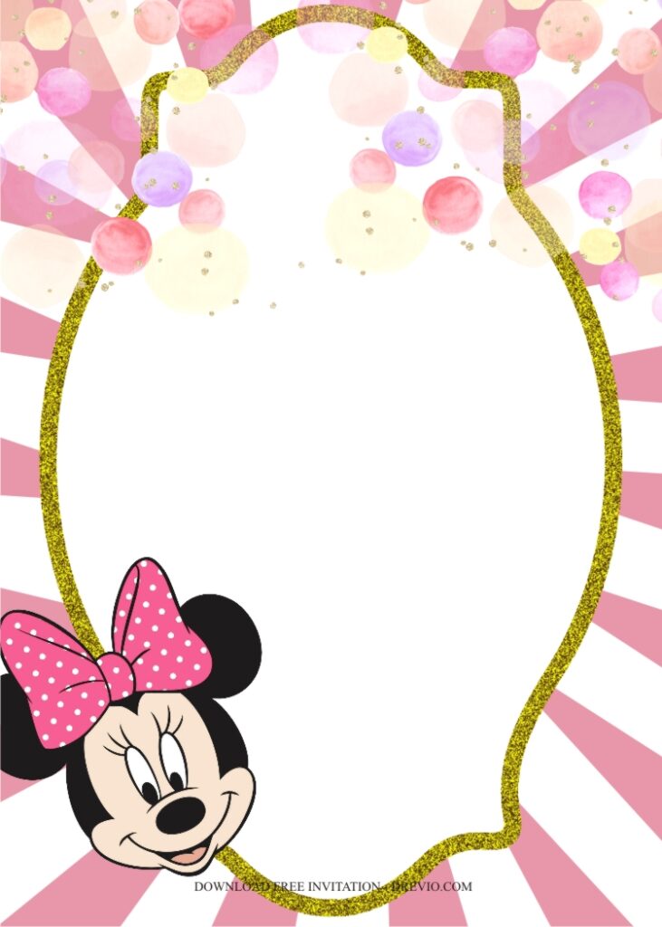 Invitation Template of Cute Classic Minnie Mouse Birthday Party Ideas 9