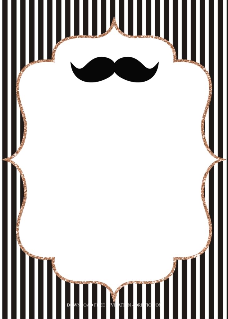 Invitation Template of Funny Little Man Mustache-themed Birthday Party Ideas 4