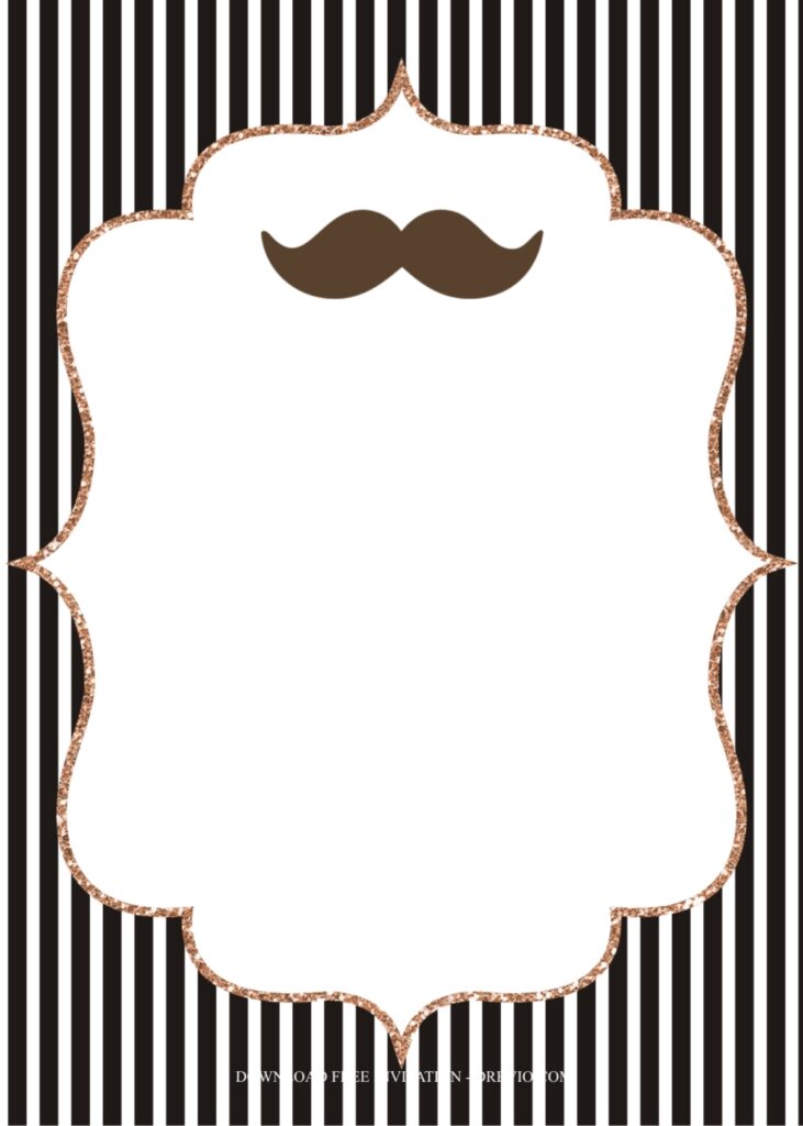 Invitation Template of Funny Little Man Mustache-themed Birthday Party Ideas 5