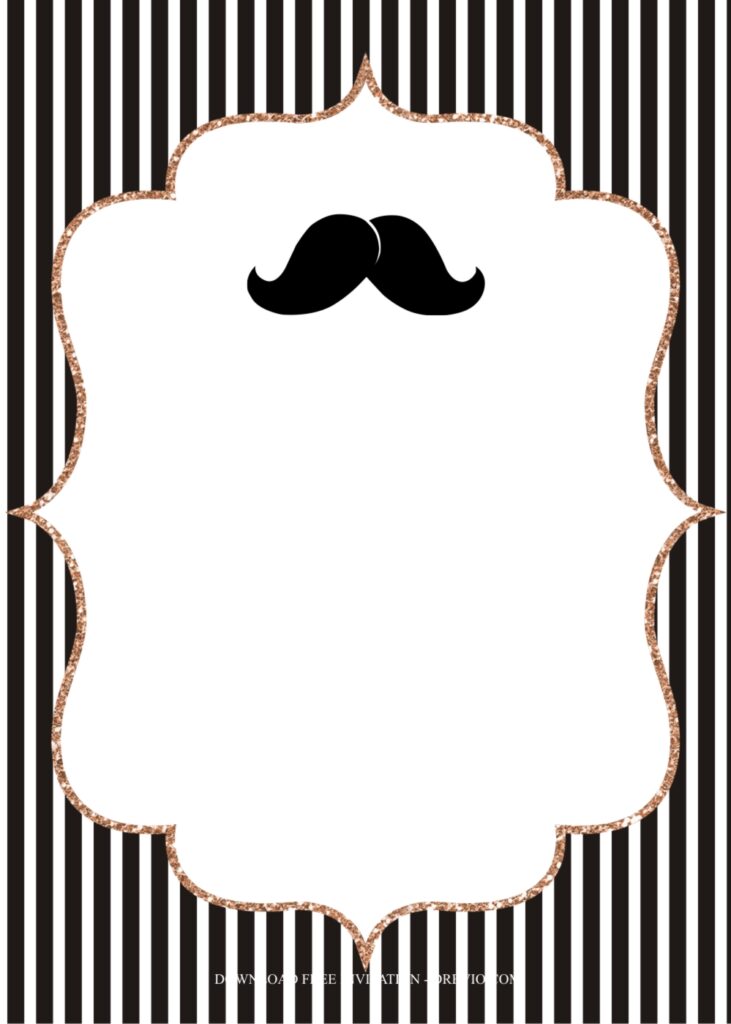 Invitation Template of Funny Little Man Mustache-themed Birthday Party Ideas 6