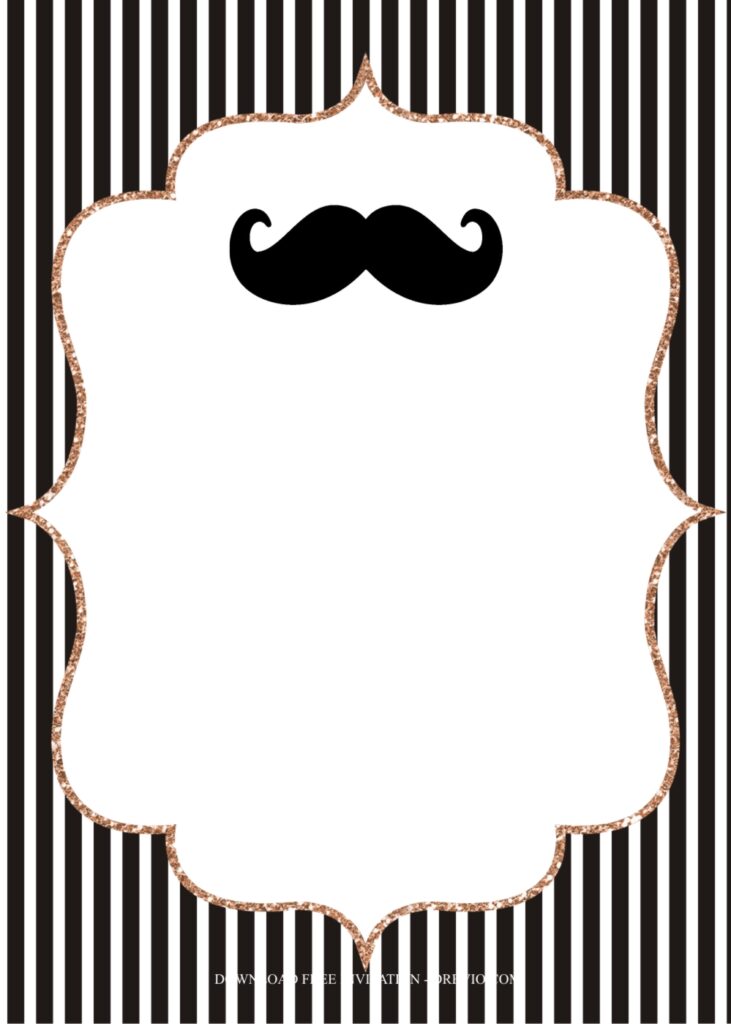 Invitation Template of Funny Little Man Mustache-themed Birthday Party Ideas 8