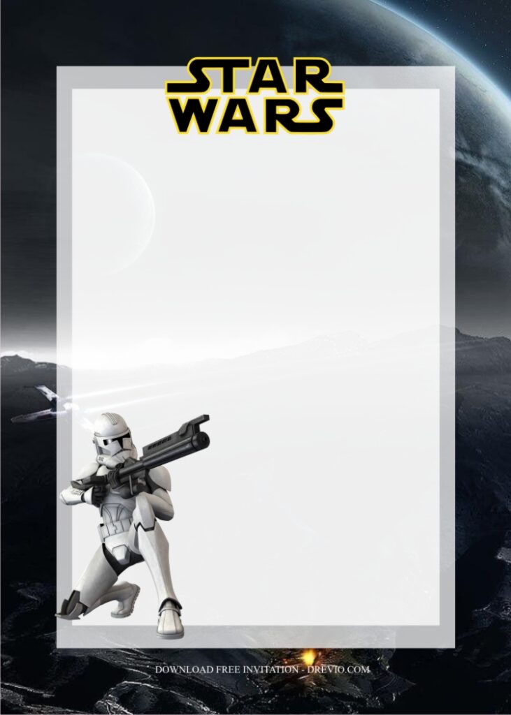 Invitation Template of Kid-Friendly Star Wars Themed Birthday Party Ideas 4