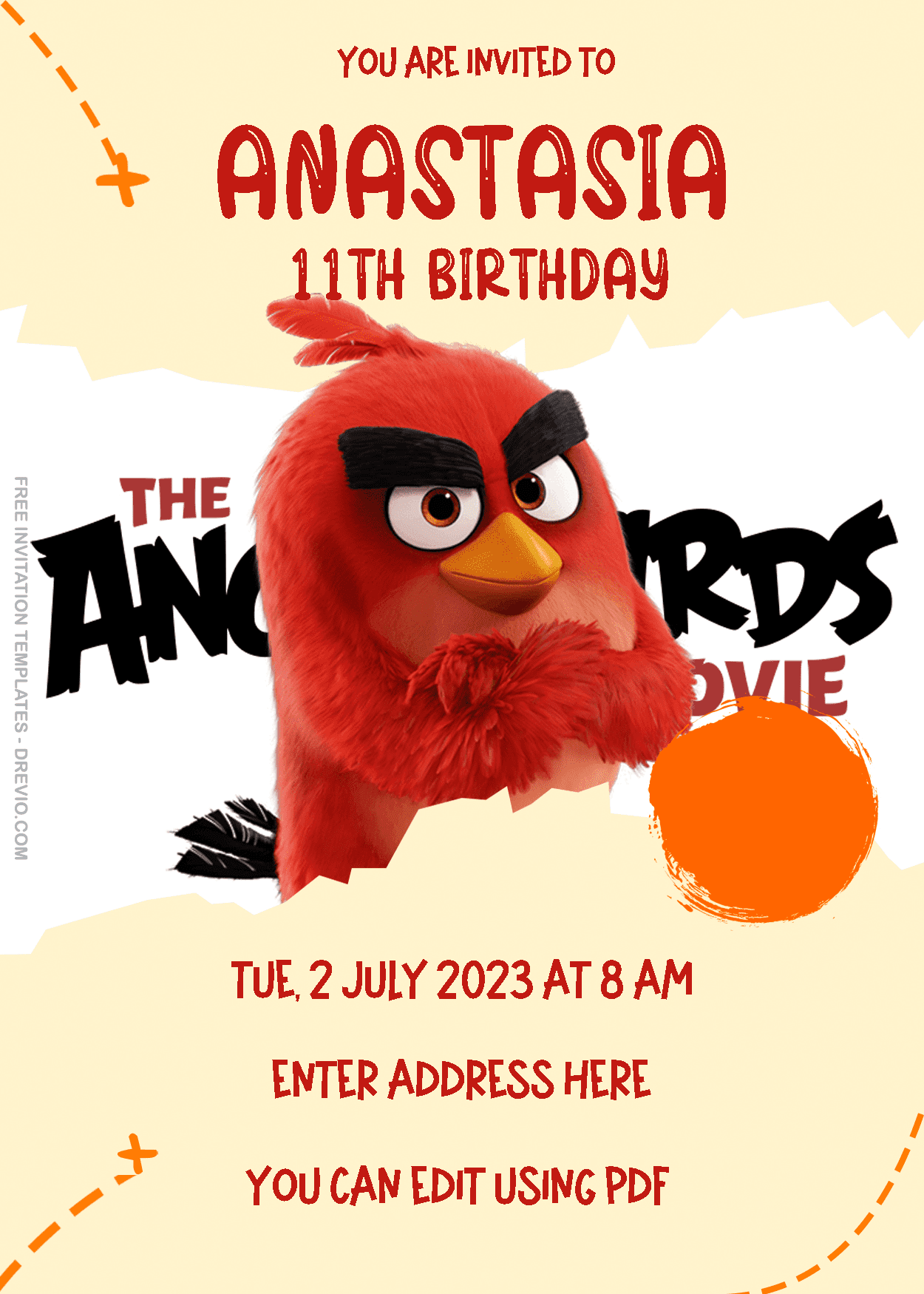 Angry Birds Birthday Invitation Templates One