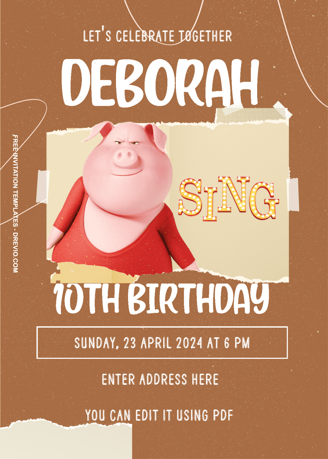 ( Free Editable PDF ) Sing Birthday Invitation Templates One