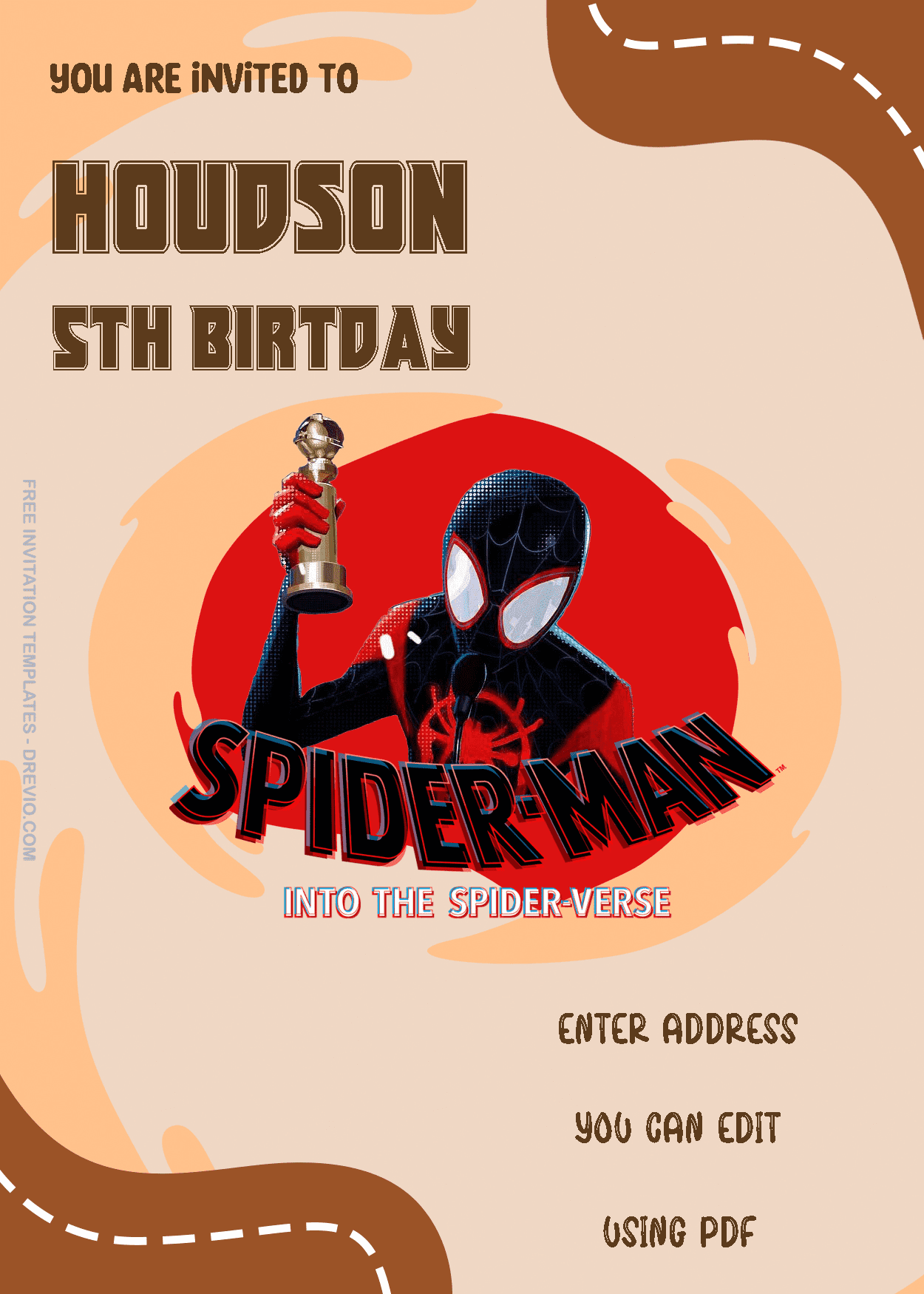 Spiderman Into The Multiverse Birthday Invitation Templates One