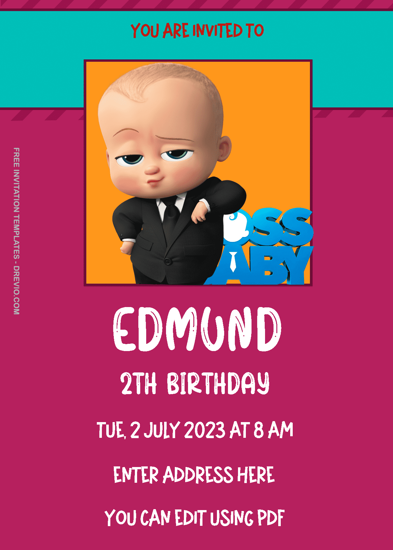 Boss Baby Birthday Invitation Templates Two