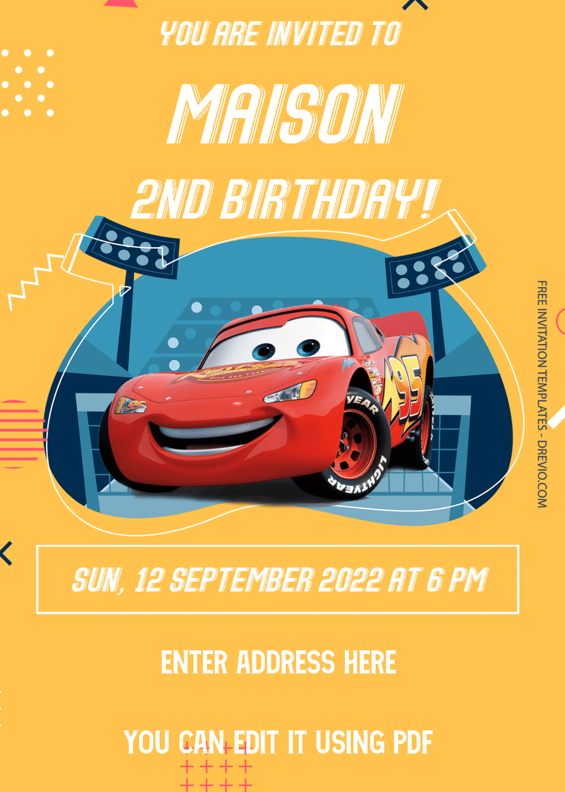 ( Free Editable PDF ) Cars Birthday Invitation Templates Two