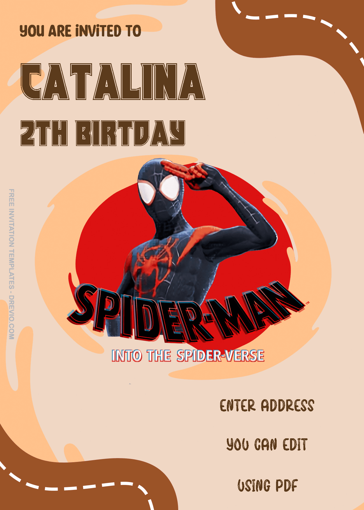 Spiderman Into The Multiverse Birthday Invitation Templates Two