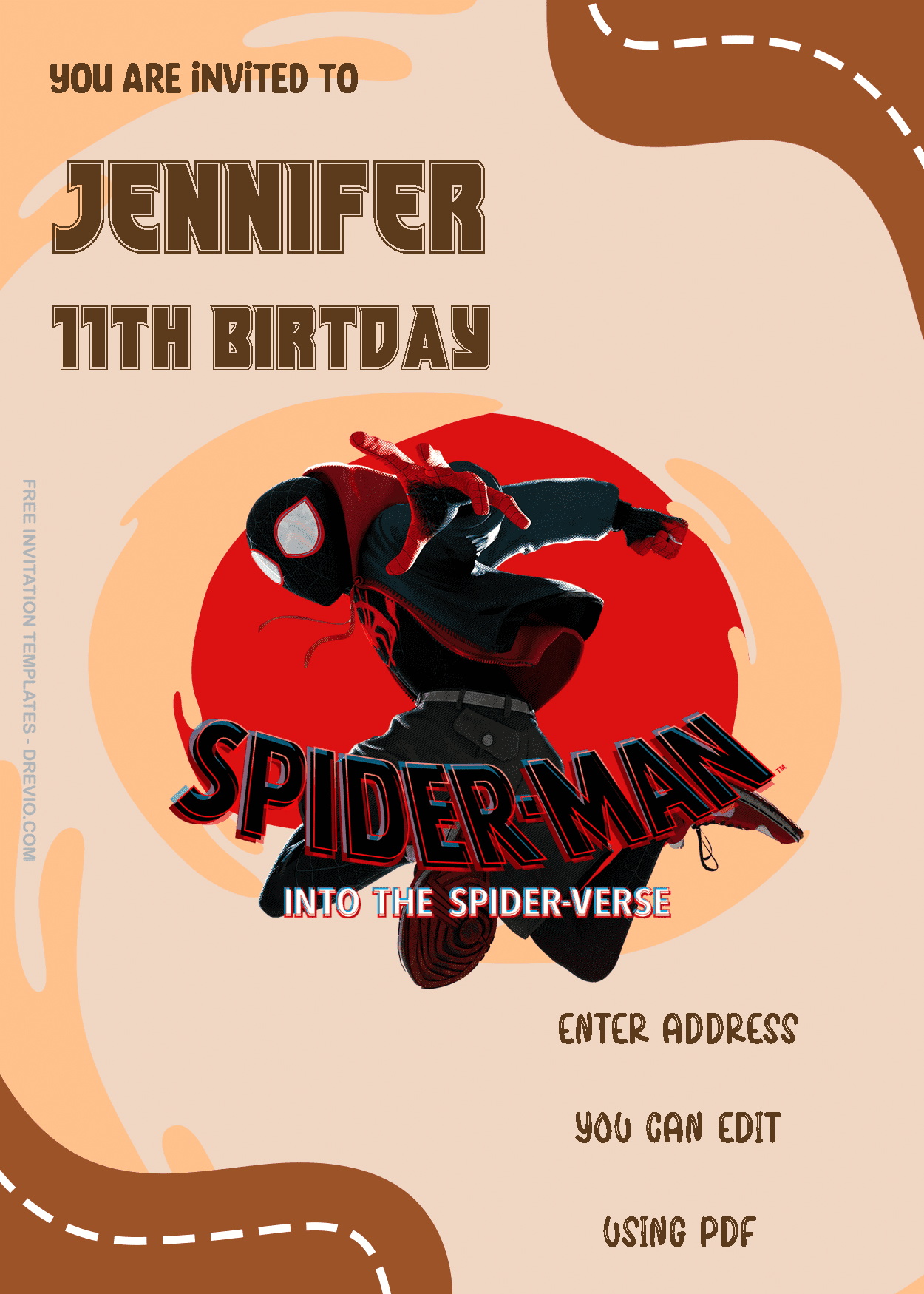 Spiderman Into The Multiverse Birthday Invitation Templates Three