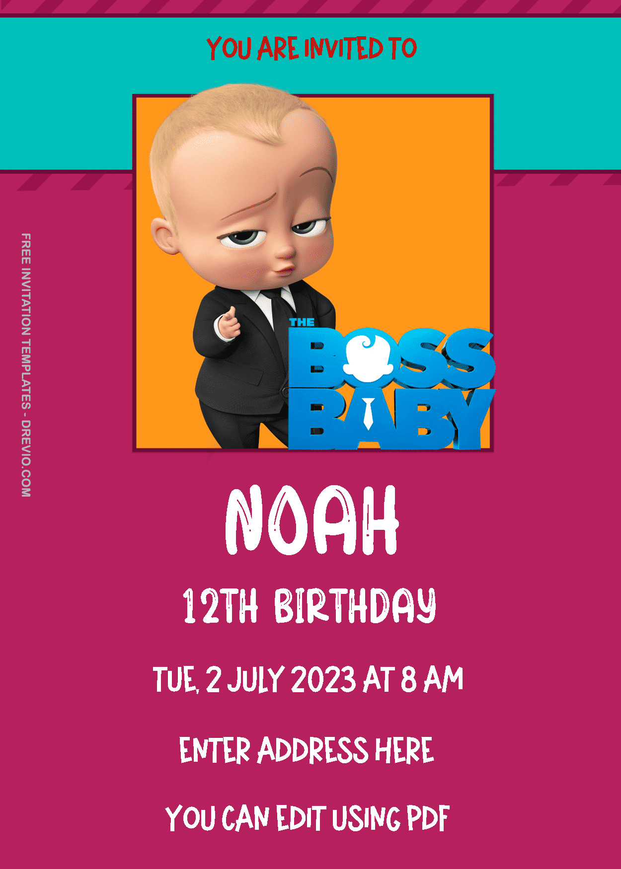 Boss Baby Birthday Invitation Templates Three