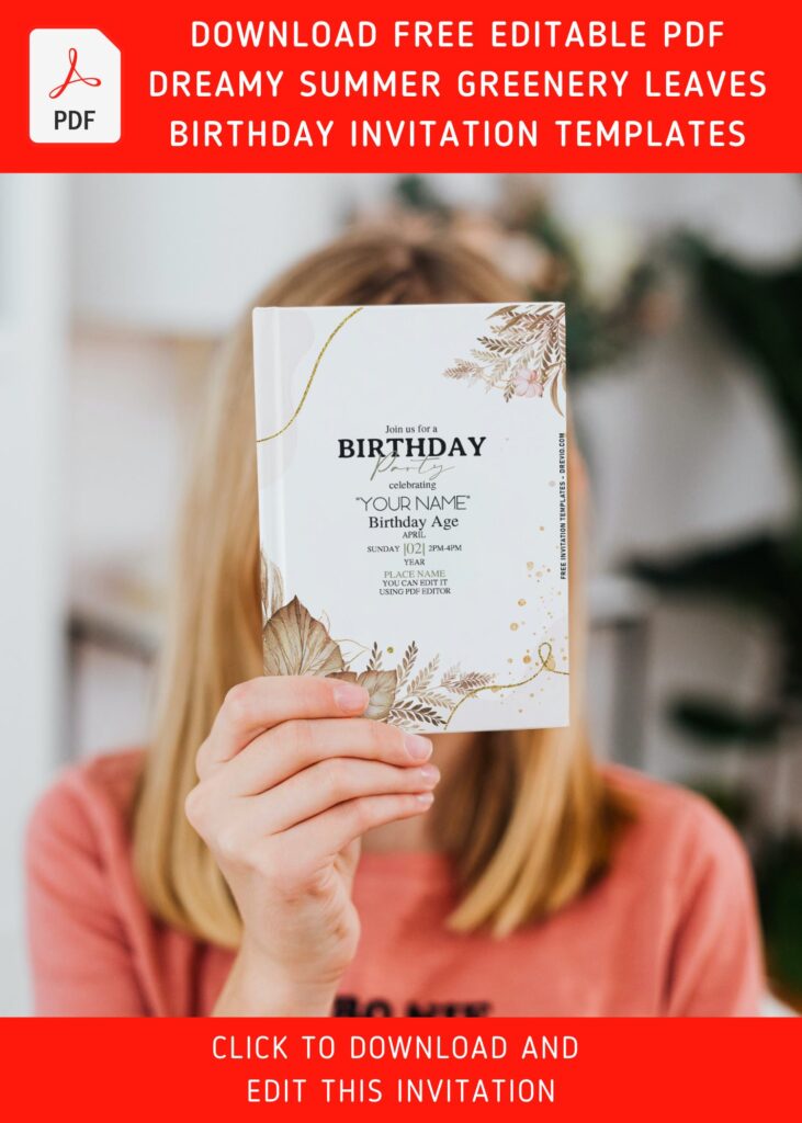 Invitation Template of (Free Editable PDF) Pampas Elegance Birthday Invitation Templates 10