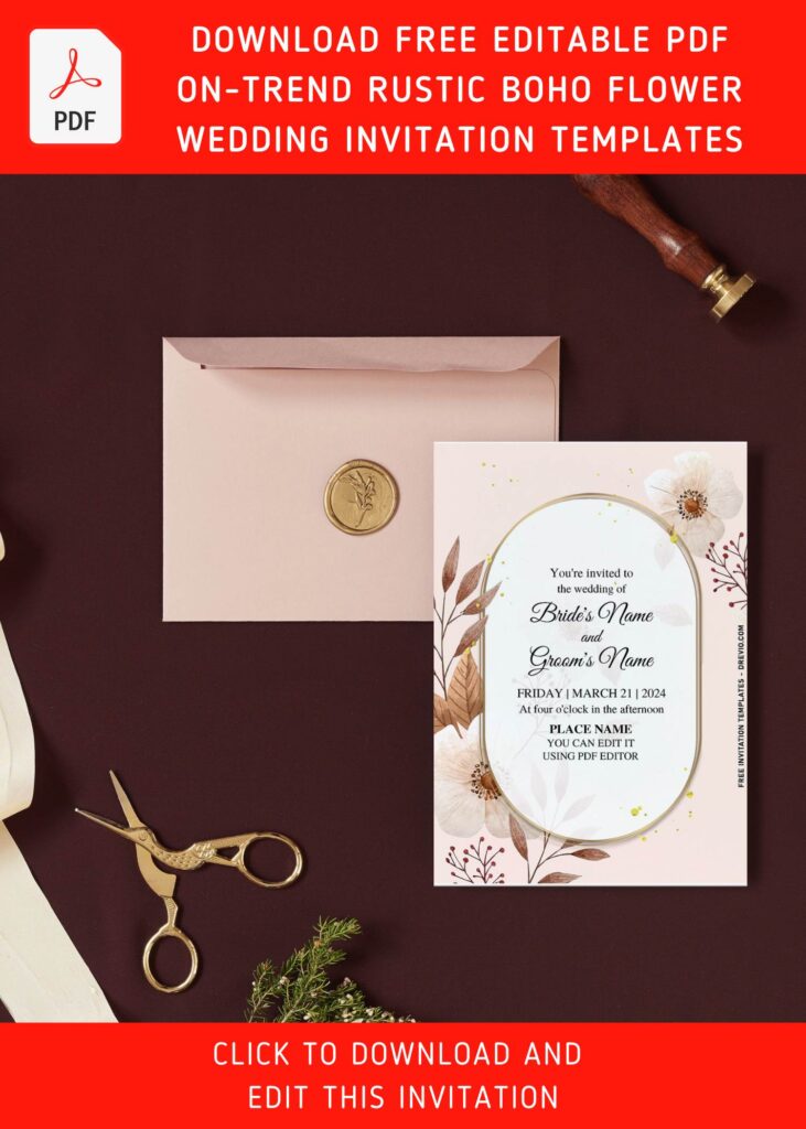 Invitation Template of (Free Editable PDF) Stylish And Pretty Floral Greenery Invitation Templates 9