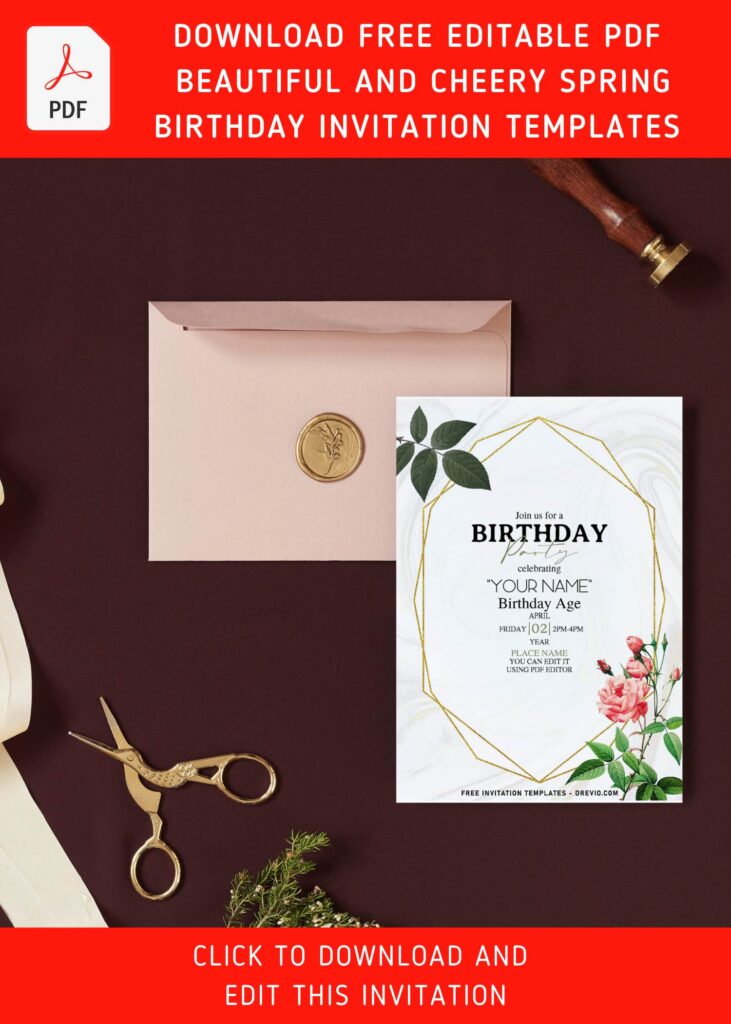 Invitation Template of (Free Editable PDF) Beautiful And Cheery Spring Birthday Invitation Templates 9