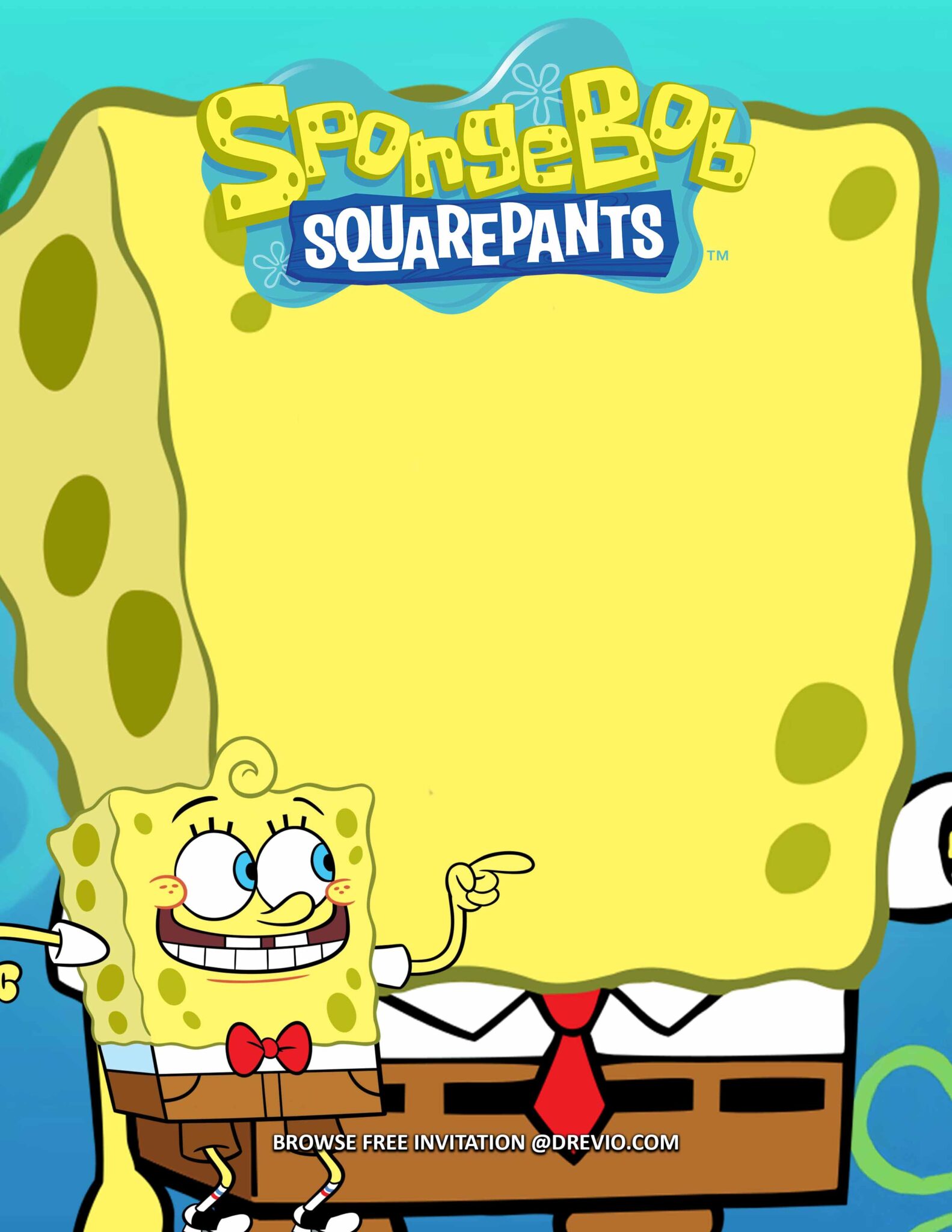 (FREE Invitations) SpongeBob SquarePants Birthday Invitations + Party ...