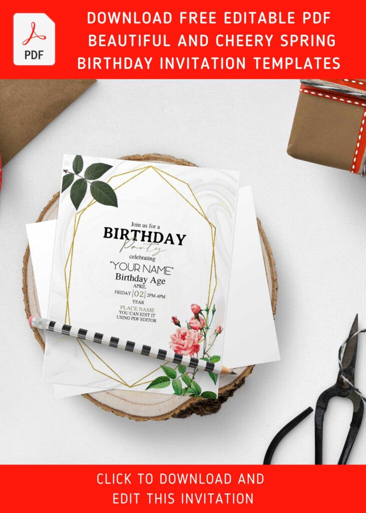 Invitation Template of (Free Editable PDF) Beautiful And Cheery Spring Birthday Invitation Templates 8