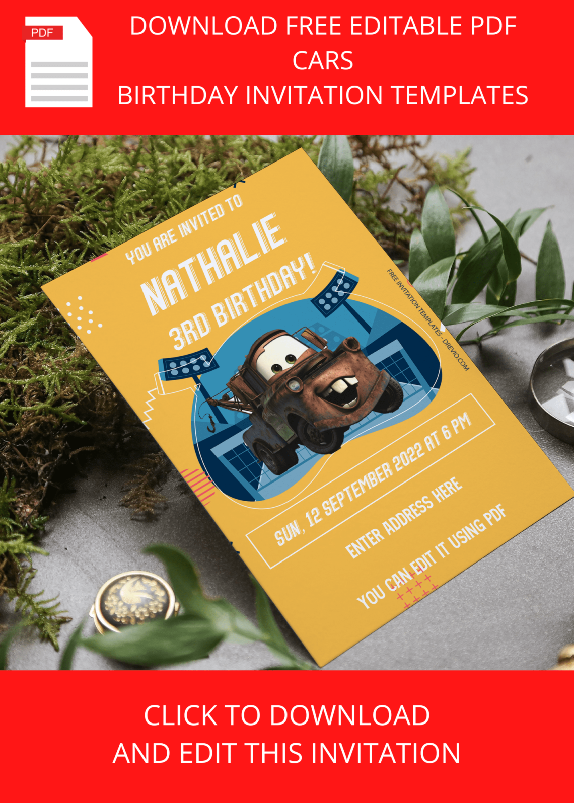 ( Free Editable PDF ) Cars Birthday Invitation Templates - Drevio ...