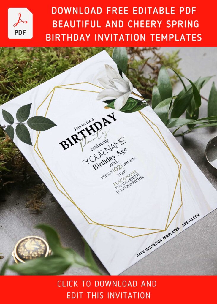 Invitation Template of (Free Editable PDF) Beautiful And Cheery Spring Birthday Invitation Templates 6