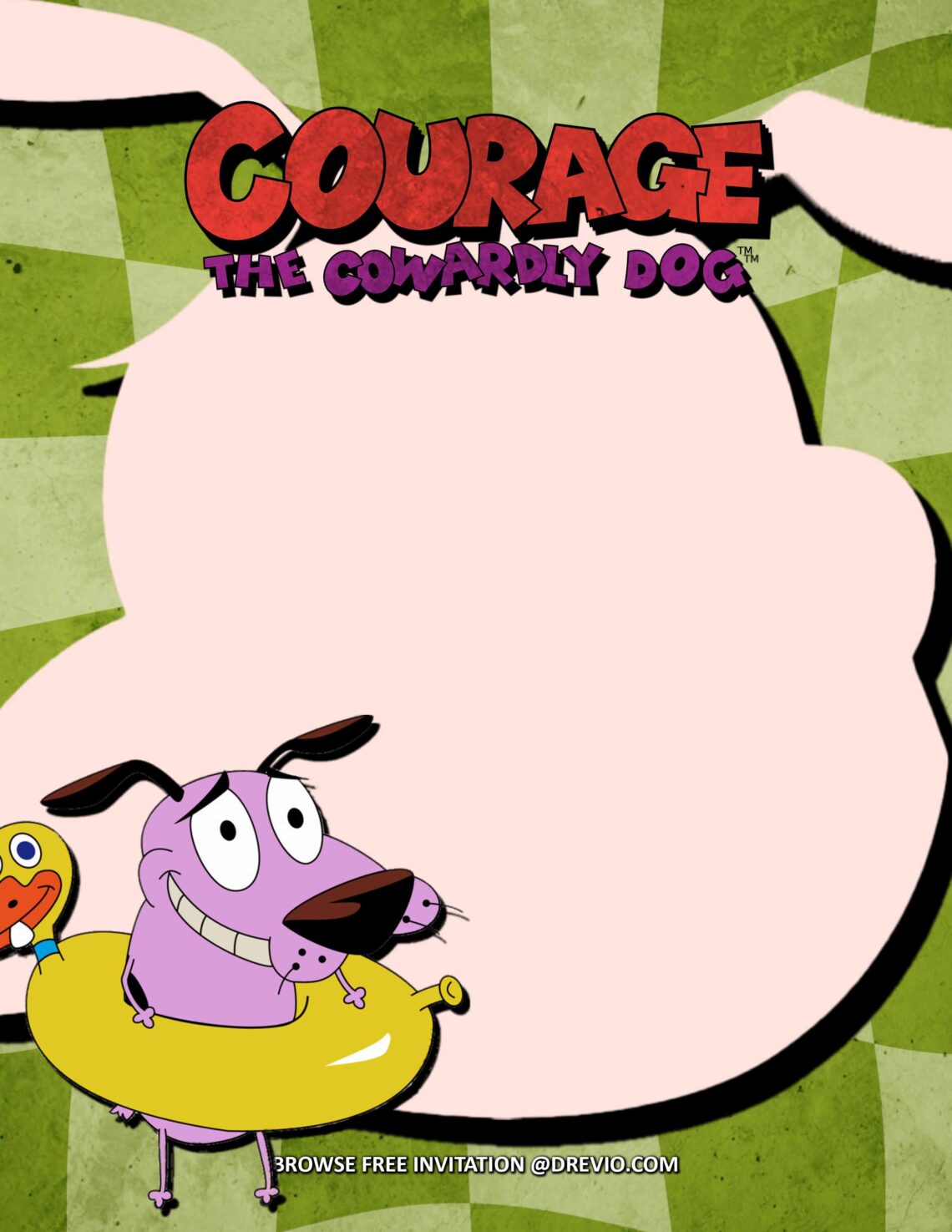 (FREE Invitations) Courage the Cowardly Dog Birthday Invitations ...