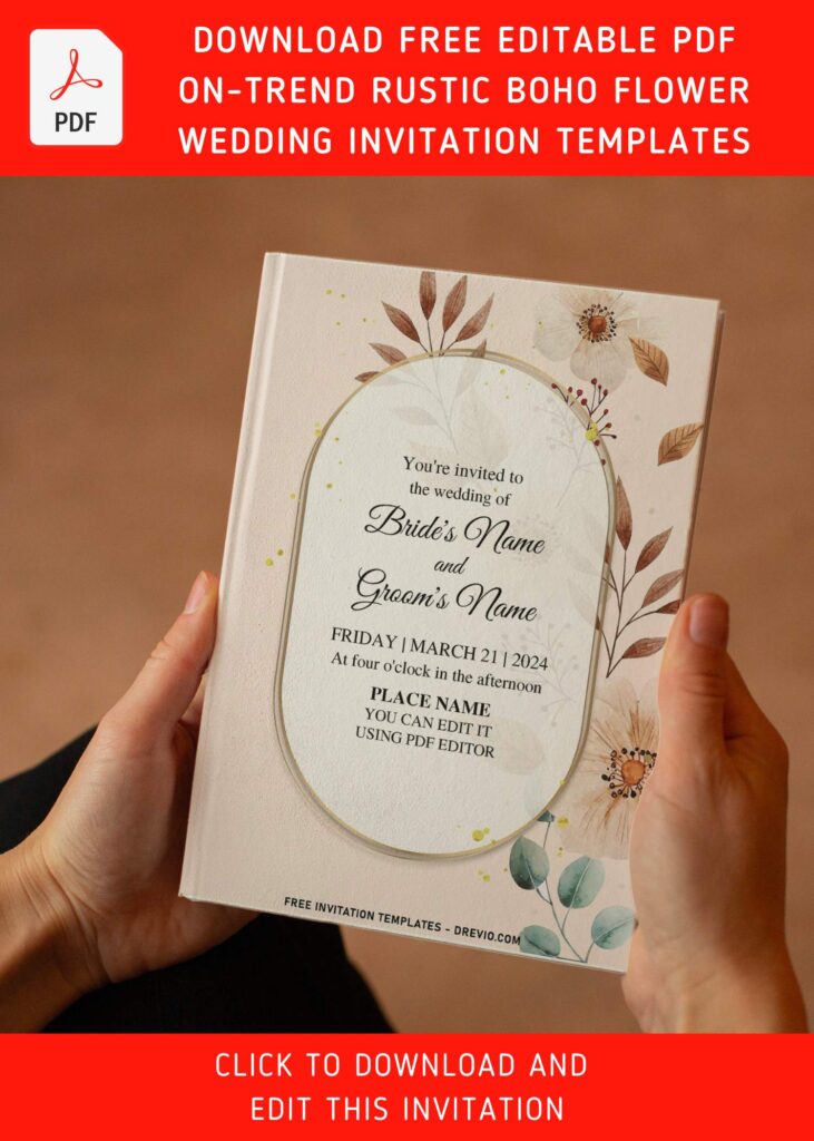 Invitation Template of (Free Editable PDF) Stylish And Pretty Floral Greenery Invitation Templates 5