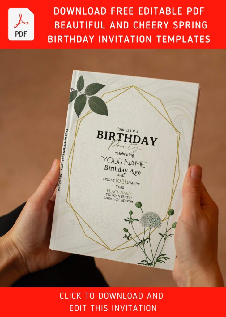 Invitation Template of (Free Editable PDF) Beautiful And Cheery Spring Birthday Invitation Templates 5