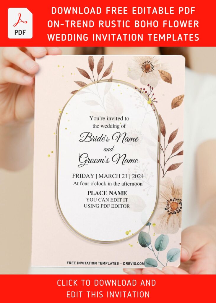 Invitation Template of (Free Editable PDF) Stylish And Pretty Floral Greenery Invitation Templates 4